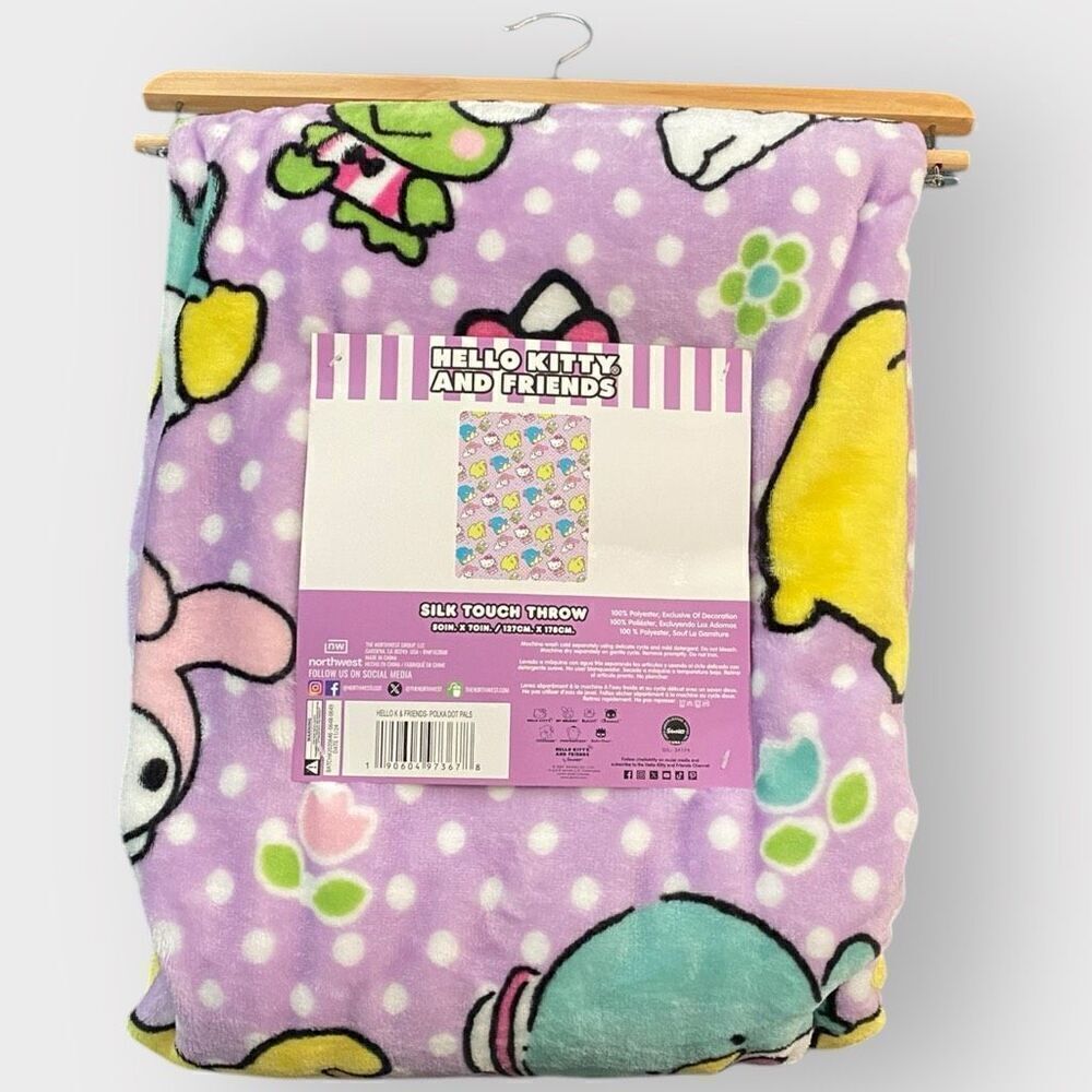 Hello Kitty And Friends Springtime 50”x70" Silk Soft Cloud Throw Blanket New